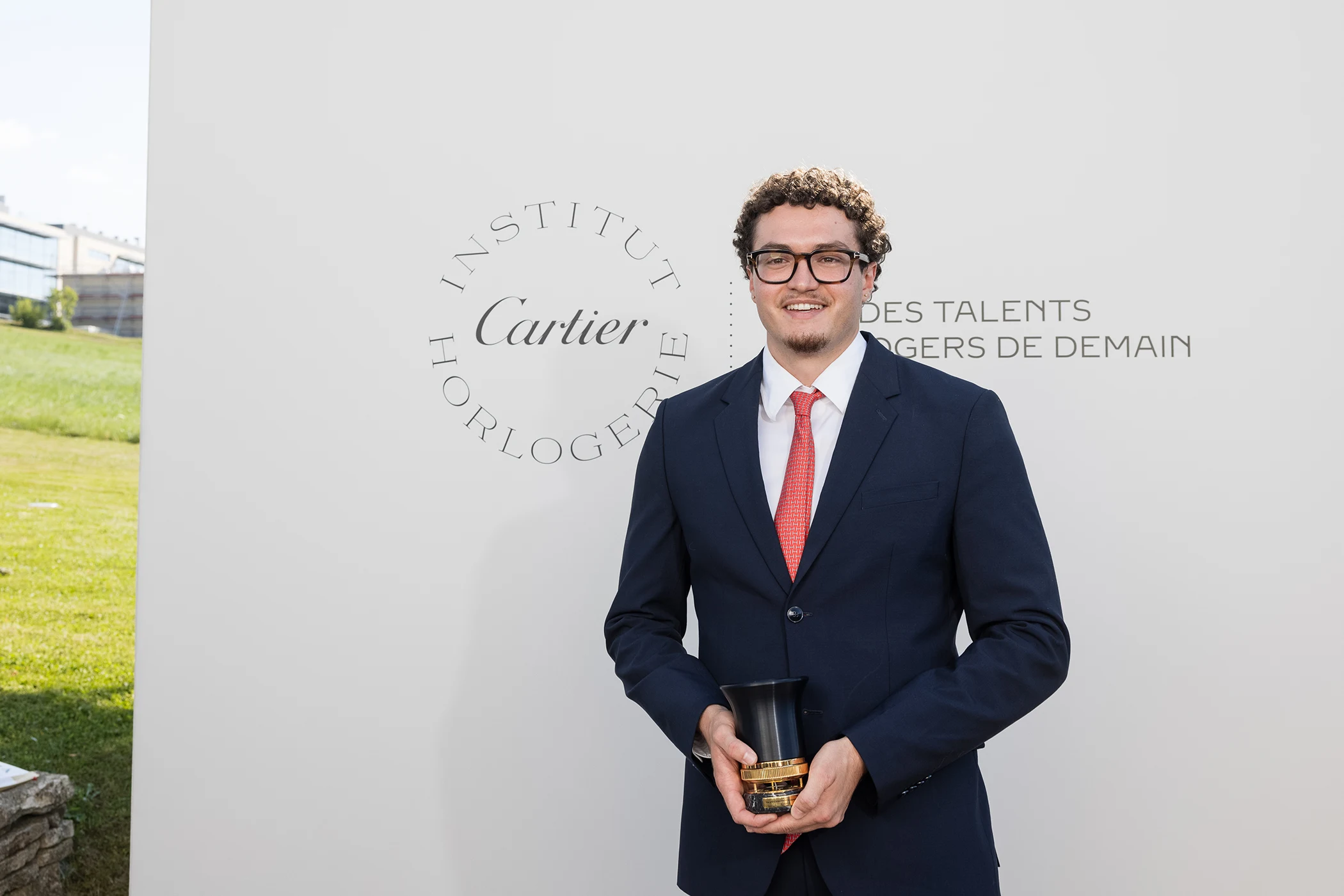 Arthur Choquet, winner of the Cartier Watchmaking Prize, can be seen here.