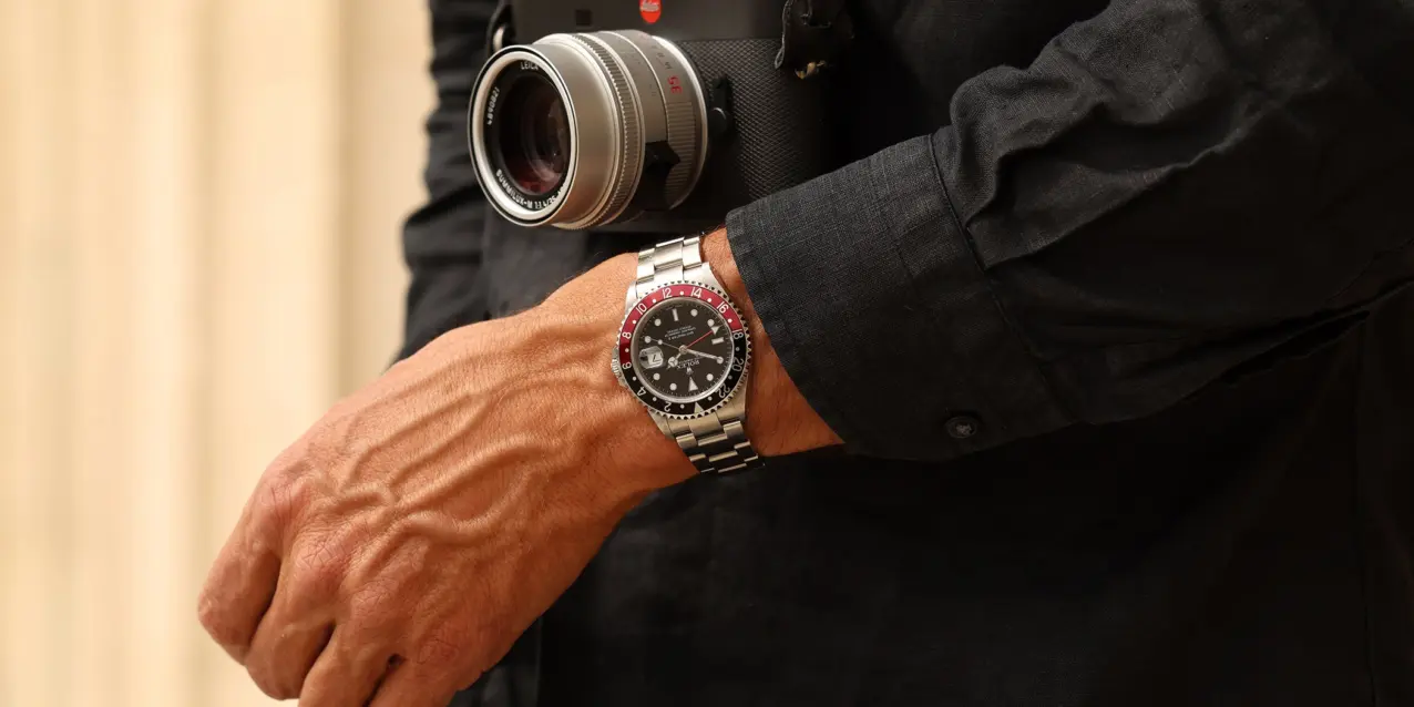 Rolex GMT-Master II 16710 captured next to the Leica M EV1