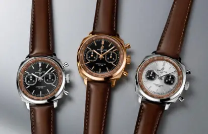 All models of the Breitling Top Time B01 Chronograph 41 Tribute to Aston Martin DB5 can be seen in another front view.
