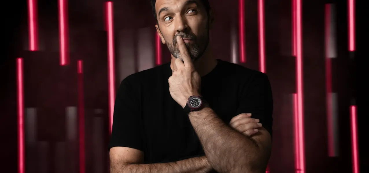 Gianluigi Buffon als Norqainer modeling for the Norqain Wild One Skeleton Chronographs