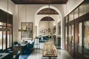 The Panerai boutique in Florence is on display.