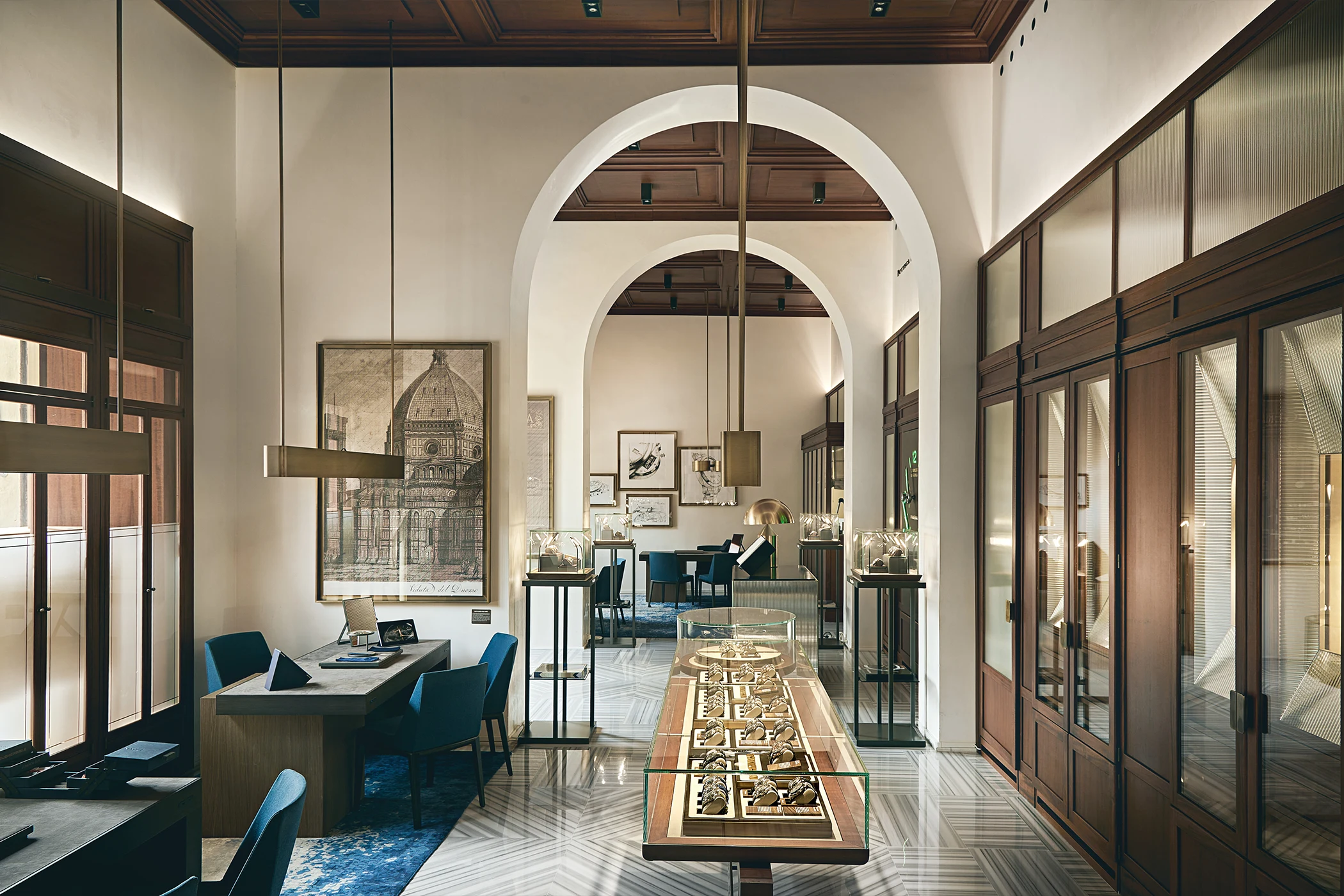 The Panerai boutique in Florence is on display.
