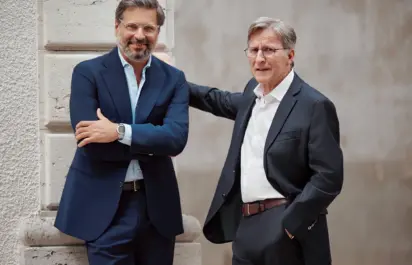Founder Michel Parmigiani and CEO Guido Terreni.