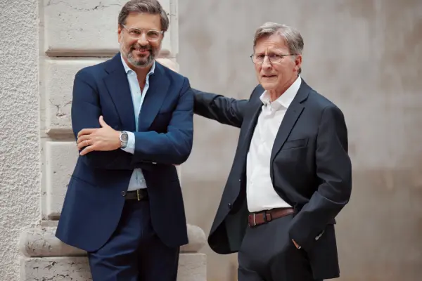 Founder Michel Parmigiani and CEO Guido Terreni.