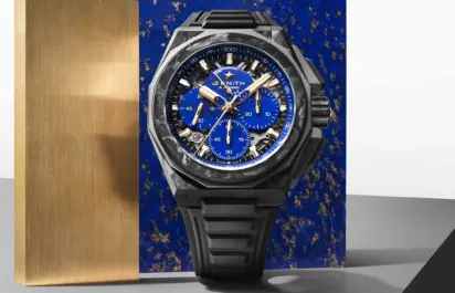 The Zenith Defy Extreme Lapis Lazuli II is shown from the front.