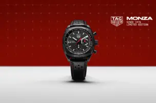 A TAG Heuer Monza Flyback Chronometer can be seen in the cover image.