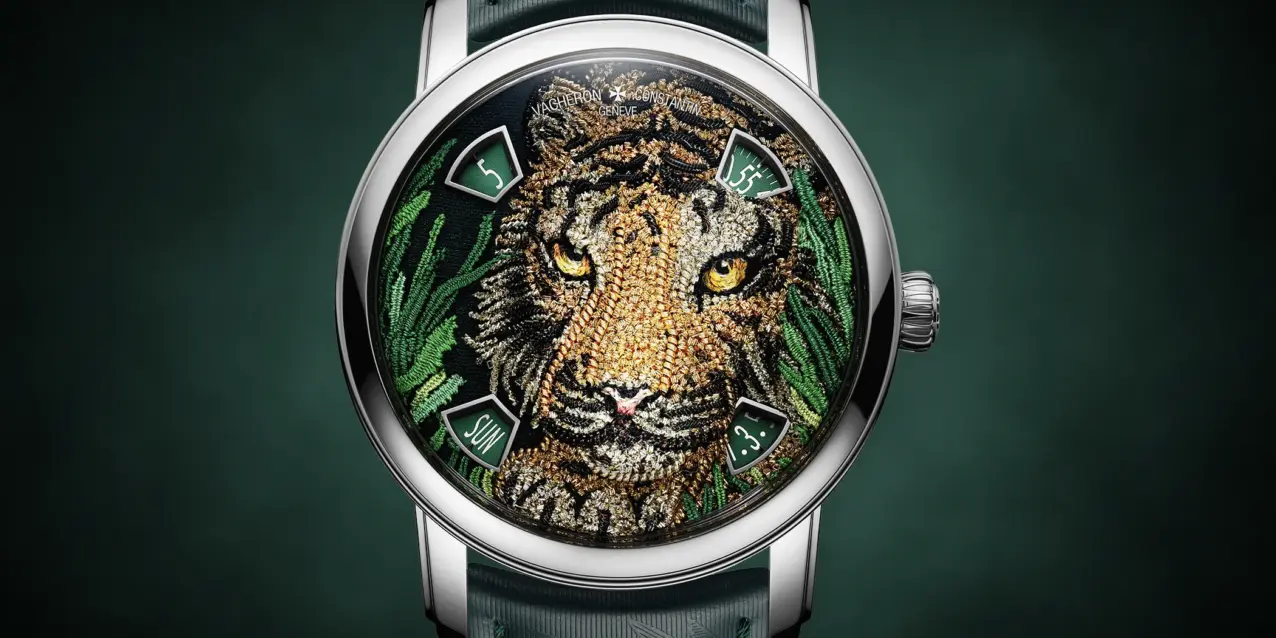 The Vacheron Constantin Métiers d’Art Tribute to the Animal Kingdom Tigerbroidery reference 7630A/000G-H207.