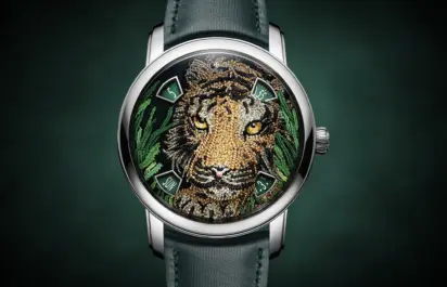 Die Vacheron Constantin Métiers d’Art Tribute to the Animal Kingdom Tigerbroidery Referenz 7630A/000G-H207.