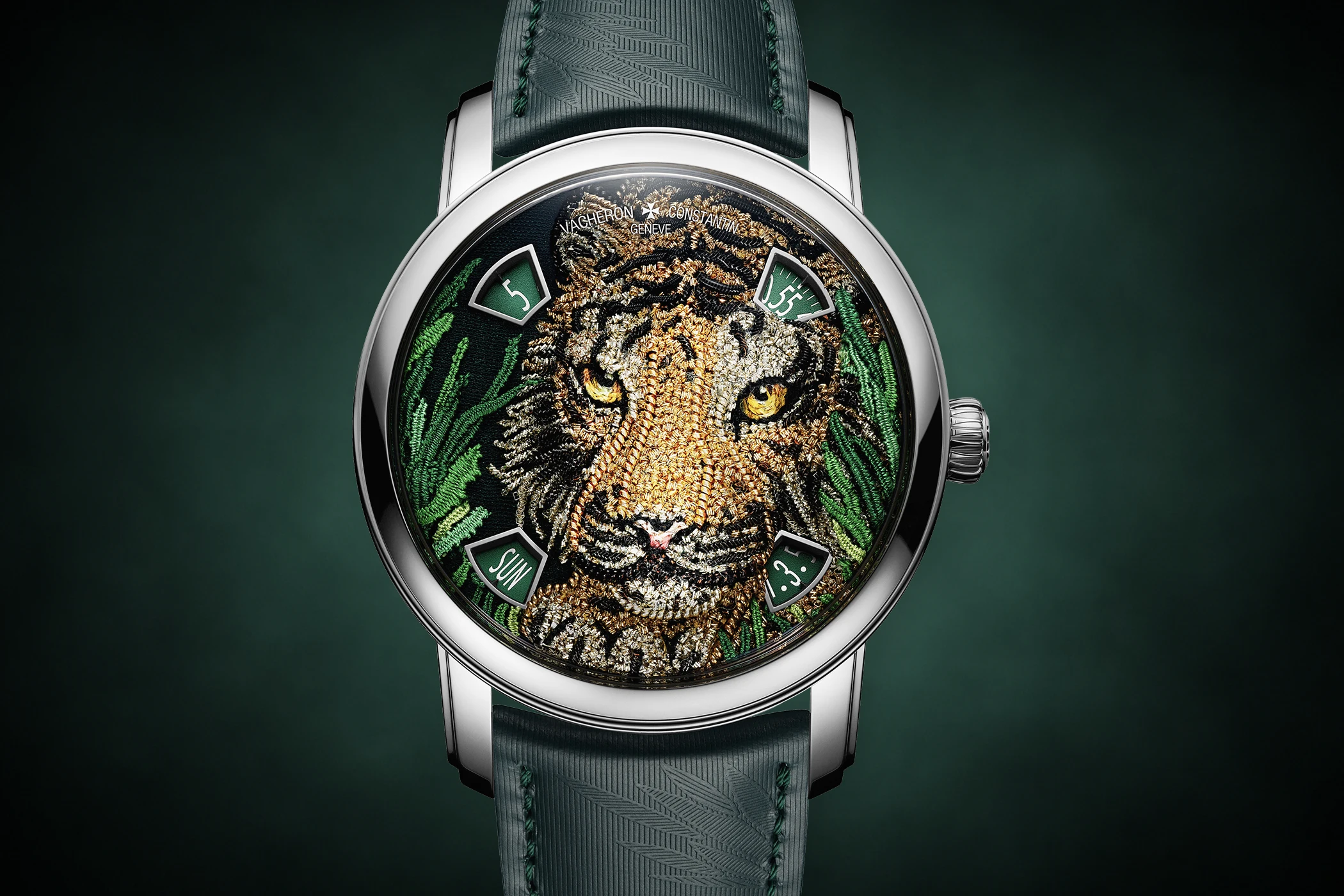 The Vacheron Constantin Métiers d’Art Tribute to the Animal Kingdom Tigerbroidery reference 7630A/000G-H207.