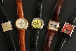 All the watches from the Ferrari x Girard-Perregaux collaboration are on display.