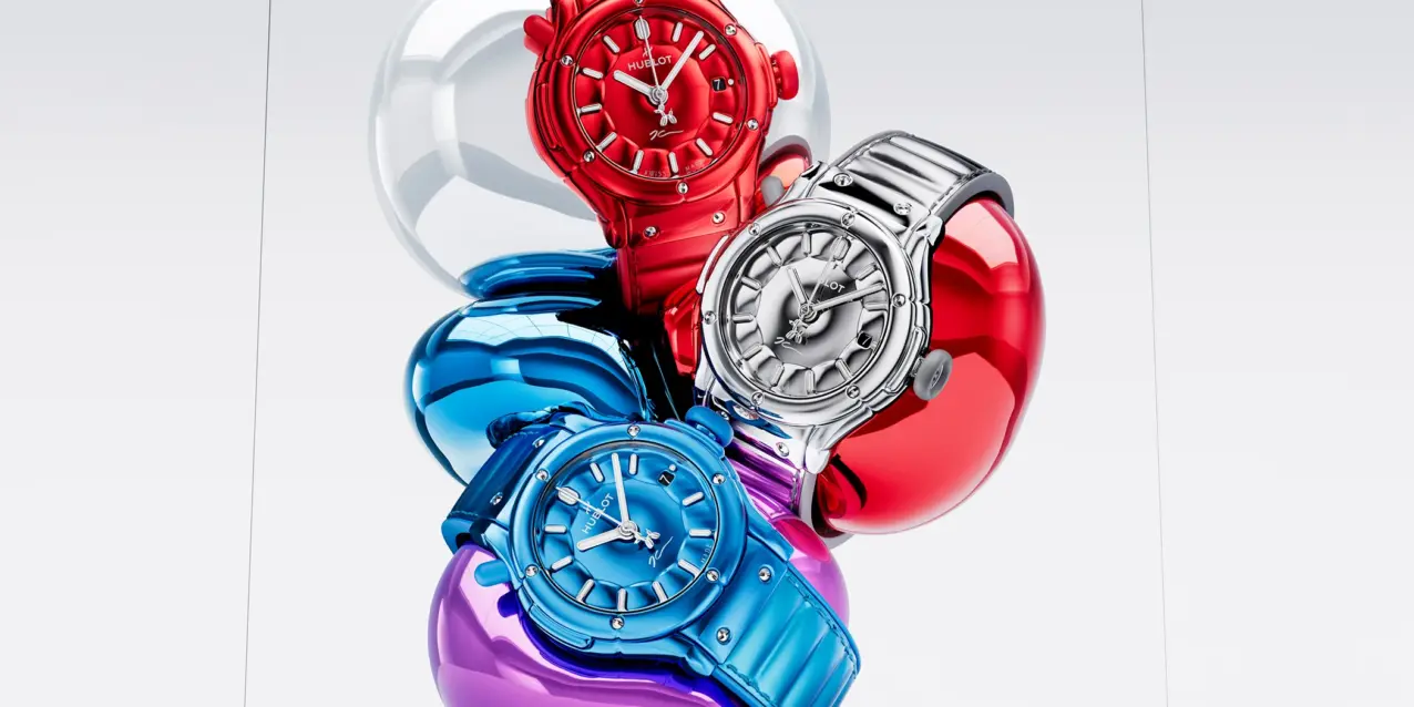 A Hublot Classic Fusion Balloon Dog by Jeff Koons can be seen in the cover image.
