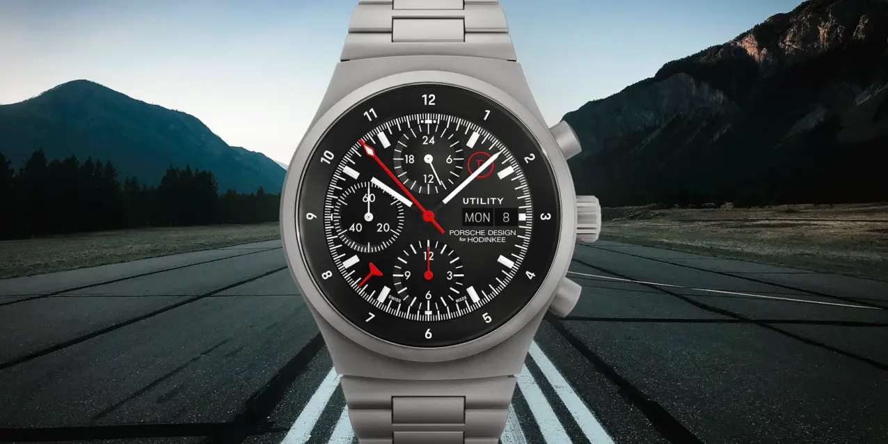 The dials of the Porsche Design Chronograph 1 Utility – Limited Edition for Hodinkee reference 6041.6.02.001.12.2.