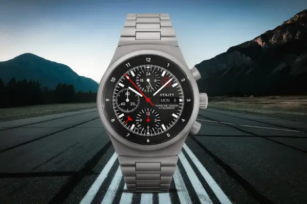 The dials of the Porsche Design Chronograph 1 Utility – Limited Edition for Hodinkee reference 6041.6.02.001.12.2.