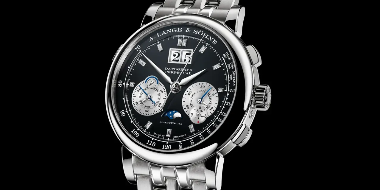 The dial of the A. Lange & Söhne Datograph Perpetual reference 410.136E.