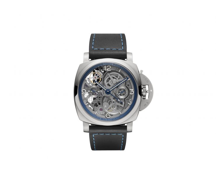 panerai pam767 lo scienziato luminor 1950 tourbillon gmt titanio 47mm