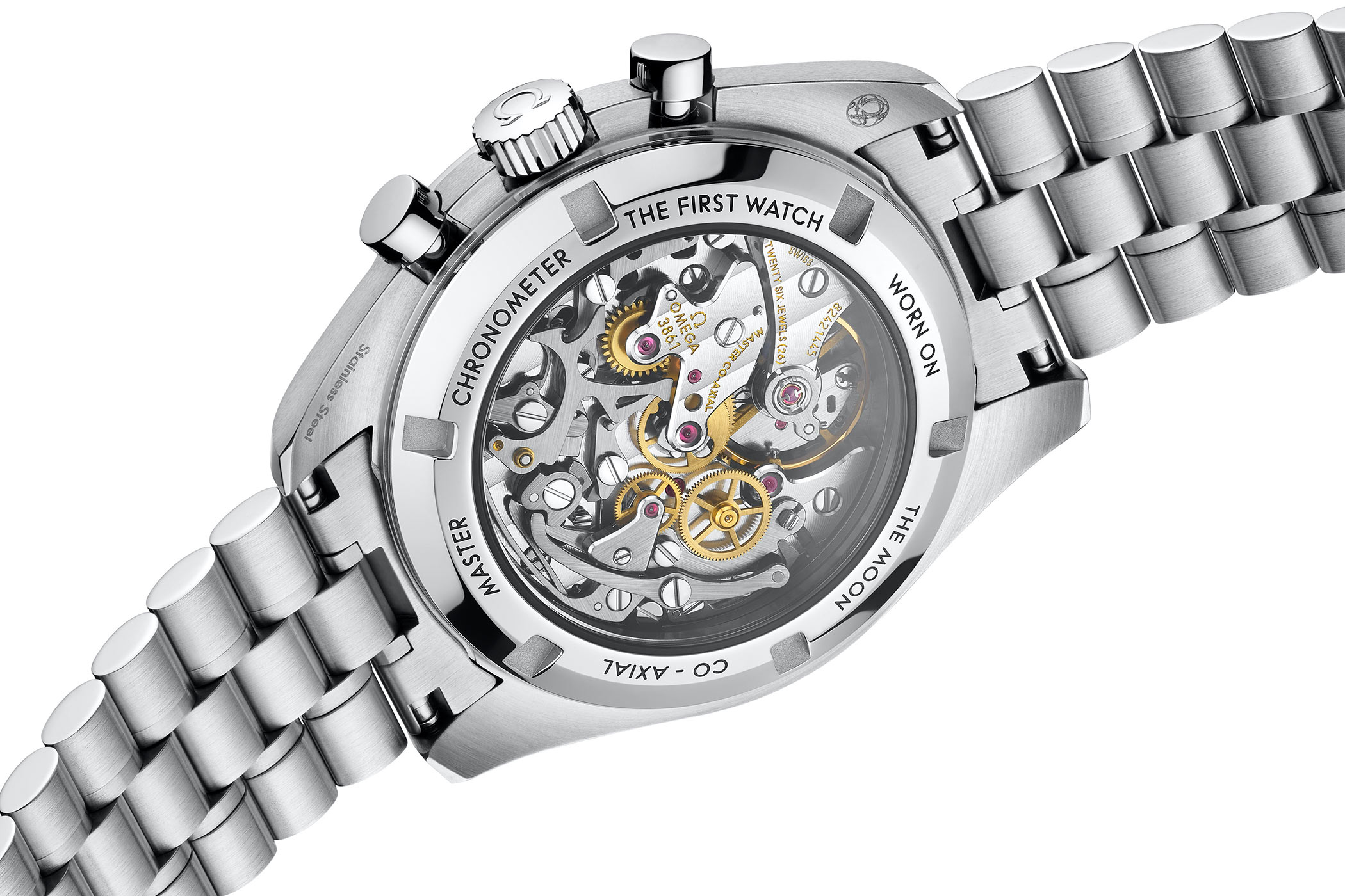 Speedmaster Moonwatch Professional Co-Axial Master Chronometer Chronograph  42mm Hesalite Crystal On Bracelet With Caliber 3861