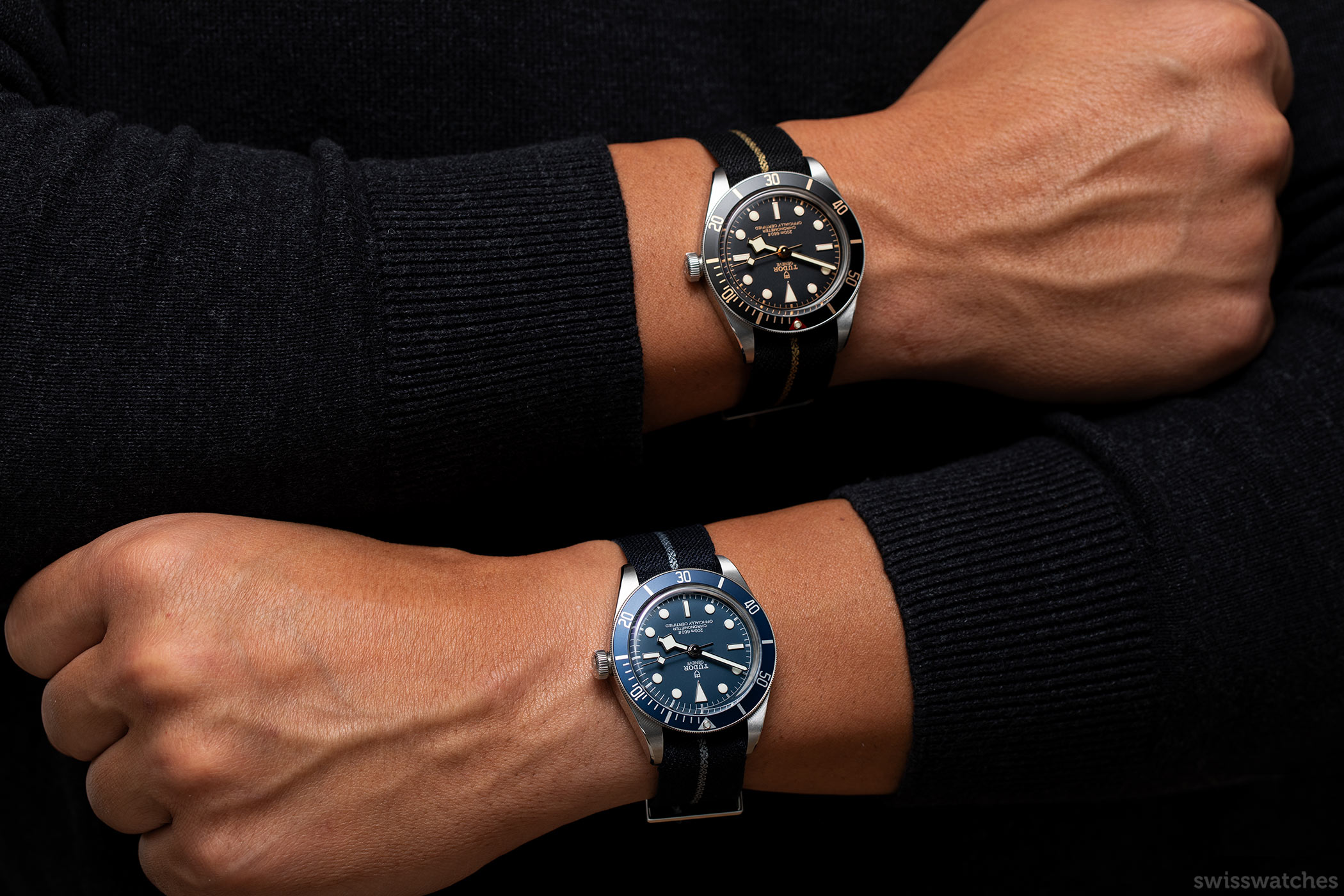 Black bay 58 discount blue on wrist