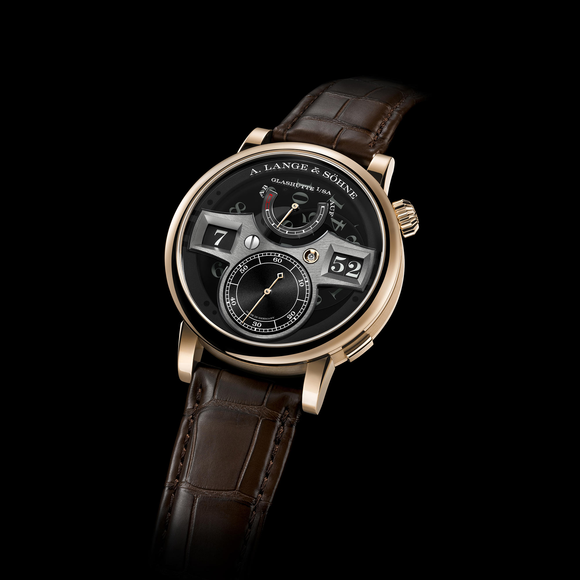 Digital Time Display Revealed A. Lange S hne ZEITWERK HONEYGOLD