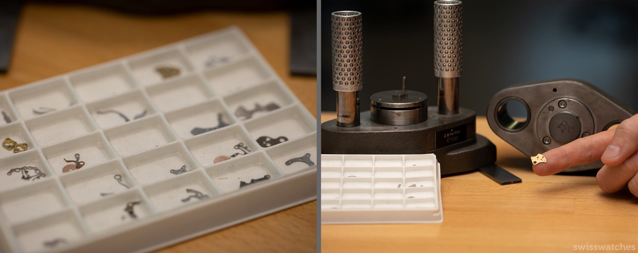 Small pieces that are inside the watch found in Zenith Manufacture