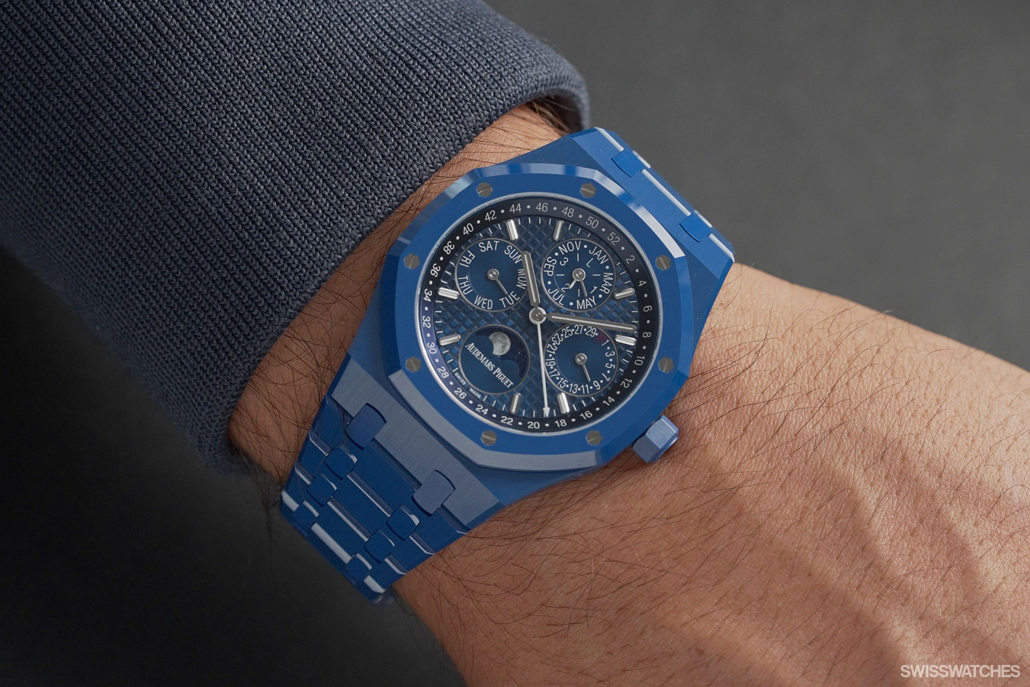 The Audemars Piguet Royal Oak Perpetual Calendar In Blue Ceramic The Audemars Piguet Royal Oak Perpetual Calendar In Blue Ceramic
