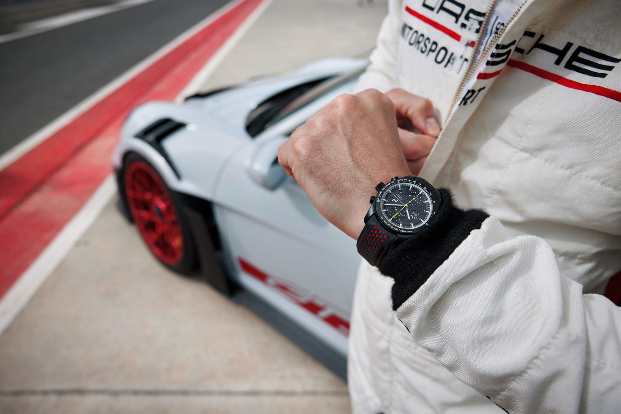 Porsche-Design-Chronograph-911-GT3-RS-Watch-On-Wrist