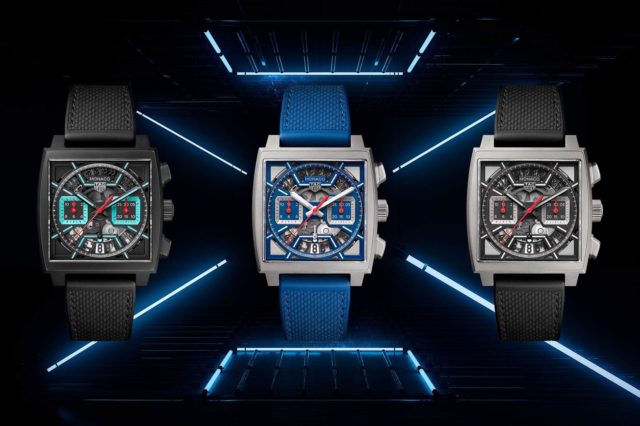 TAG Heuer Introduce Three Skeletonised Monaco Chronograph Watches