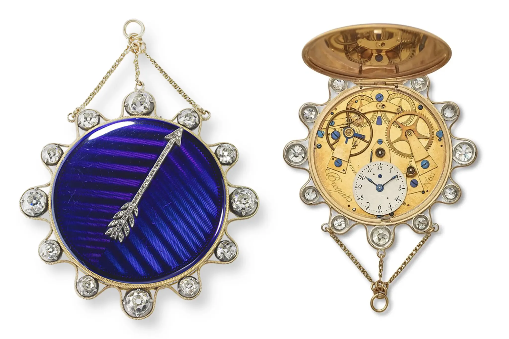 The Breguet Medallion Touch Clock, from 1799, features a historically significant mechanical movement