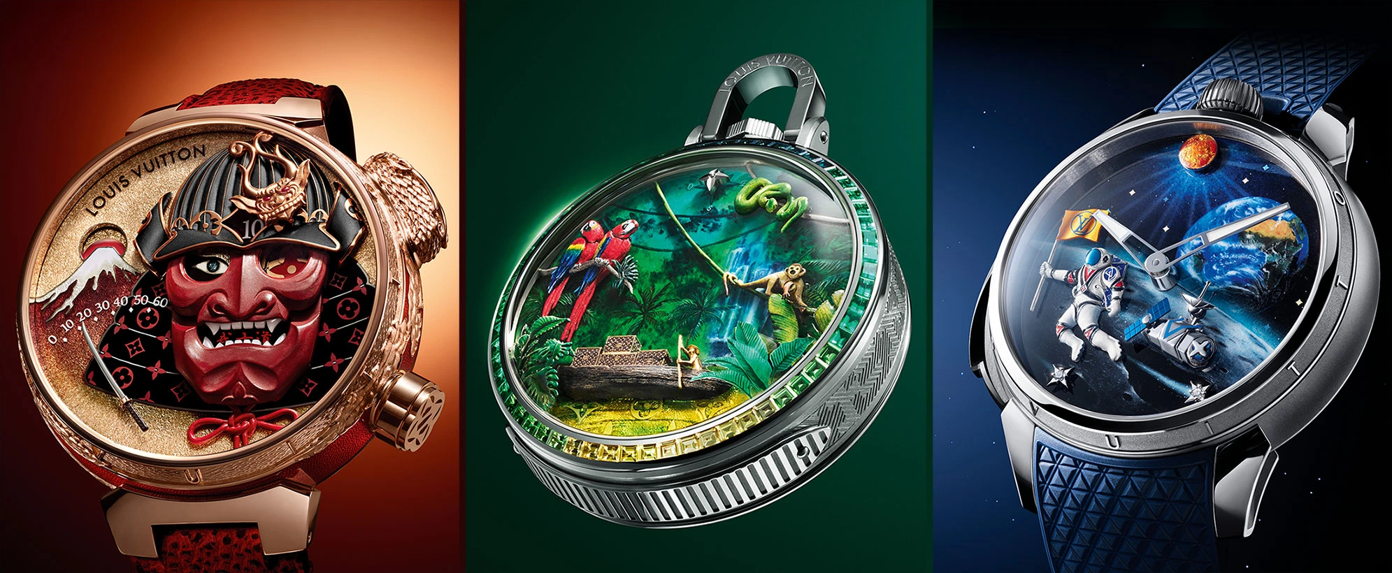 Automats of Louis Vuitton: Bushido Automata, Escale en Amazonie and Tambour Taiko Galactique
