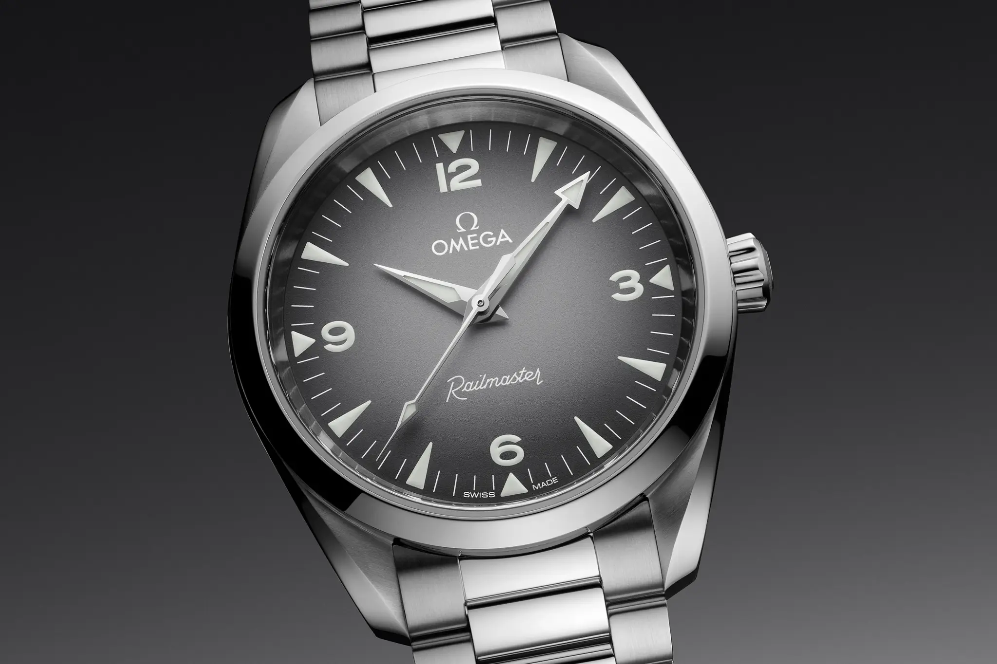 The case of the Omega Railmaster Ref. 235.10.38.20.06.001